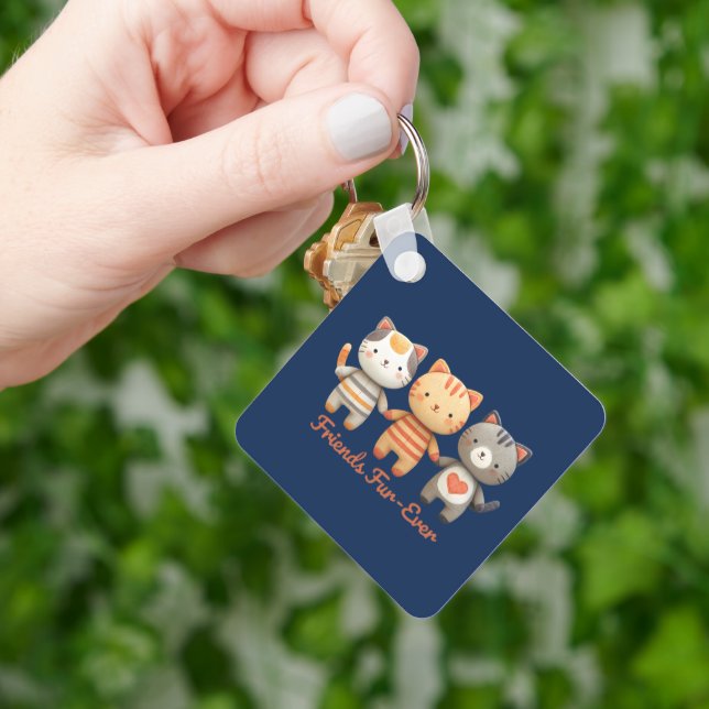 Porte-clés chats mignons amis pour toujours (main)