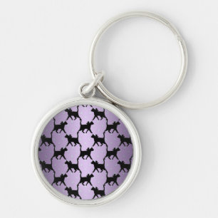 Porte-clés Chats mignons avec motif de lunes et d'étoiles