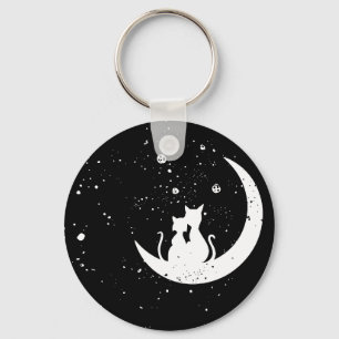 Porte-clés Chats mignons sur la lune
