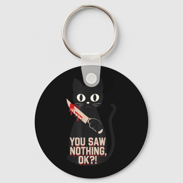 Porte-clés Chats noirs horreur épouvantable gothique Hallowee (Recto)