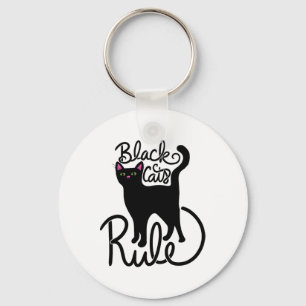 Porte-clés Chats noirs Règle amusante Chat noir Maman mignonn