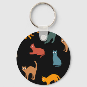 Porte-clés Chats sur le noir