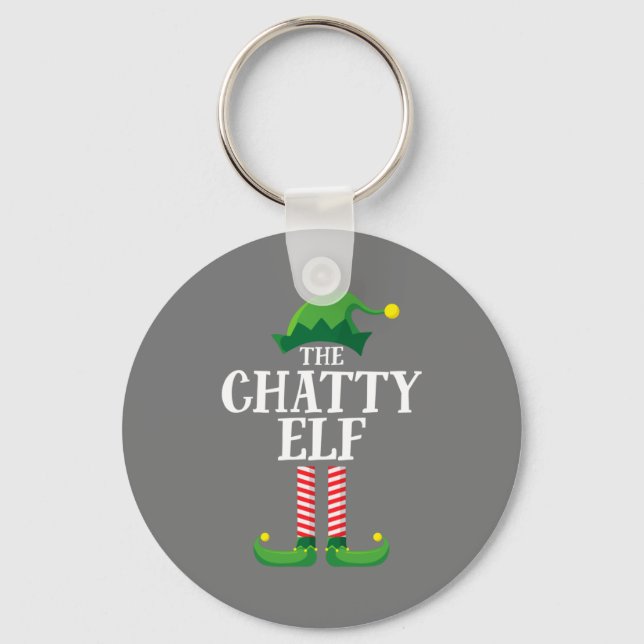 Porte-clés Chatty Elf Matching Family Group Noël (Recto)