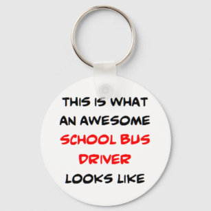 Porte-clés chauffeur de bus scolaire, génial