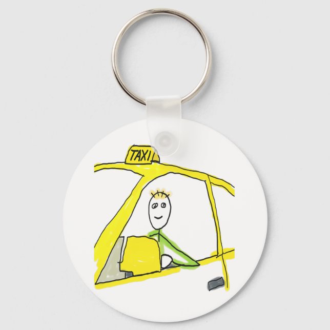 Porte-clés Chauffeur de Taxi Stickman (Recto)