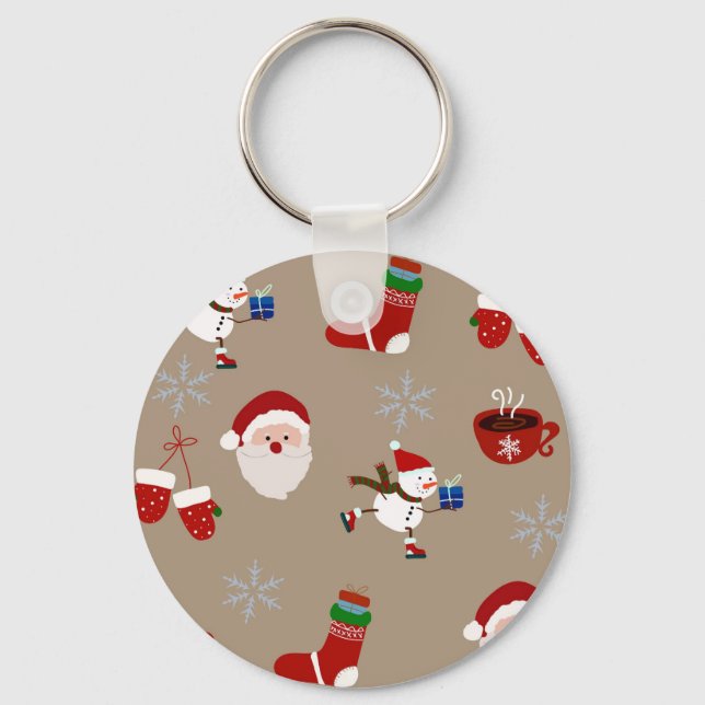 Porte-clés Chaussettes de Noël festives (Recto)