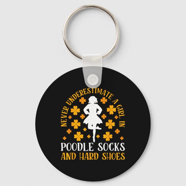 Porte-clés Chaussettes Poodle de danse irlandaise et chaussur (Recto)