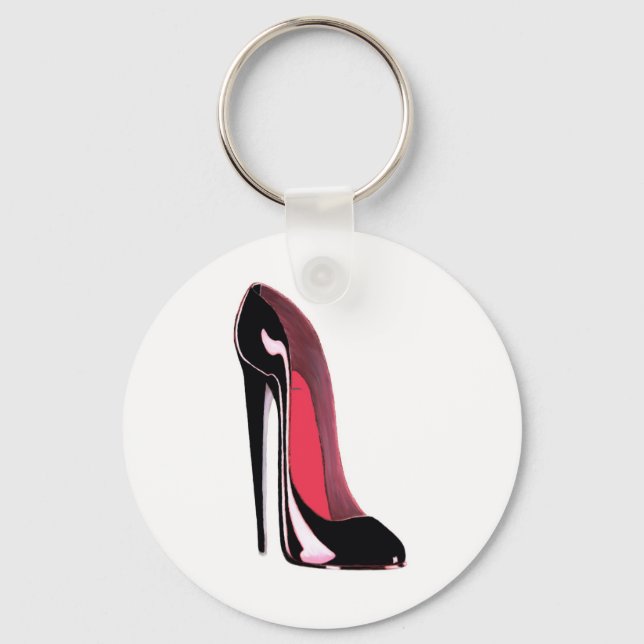 Porte-clés Chaussure de Stiletto Noir (Recto)