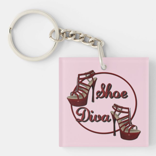 Porte-clés Chaussure Diva Humour femme Porte - clé rose (Devant)