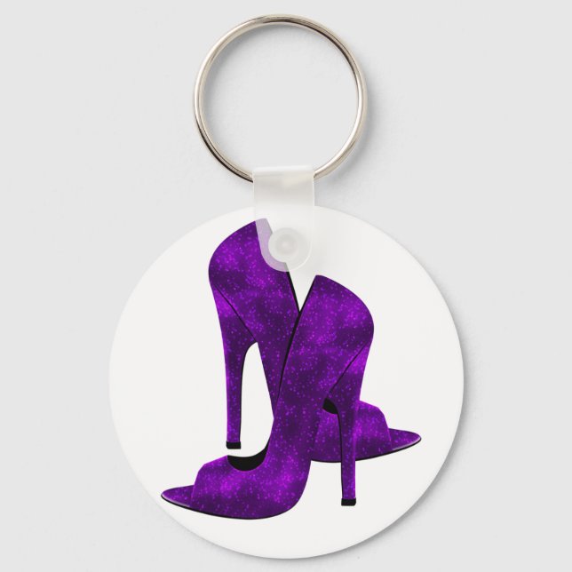 Porte-clés Chaussures à talons hauts violettes (Recto)