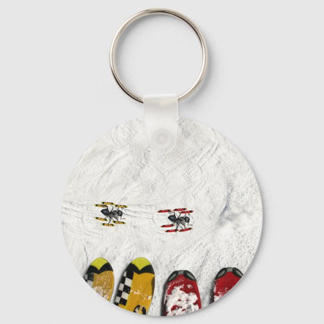 Porte-clés Chaussures De Ski, Passant Par (Recto)