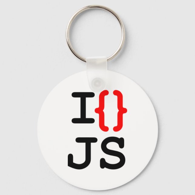 Porte-clés "Chaveiro I {} JS - I love Javascript" (Recto)