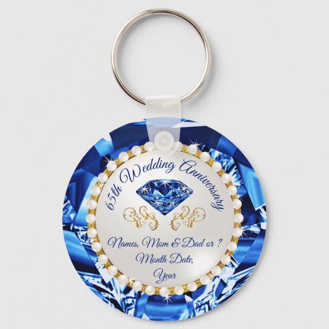 Porte-clés Cheap, 65th Wedding Anniversary Party Favors,  (Recto)