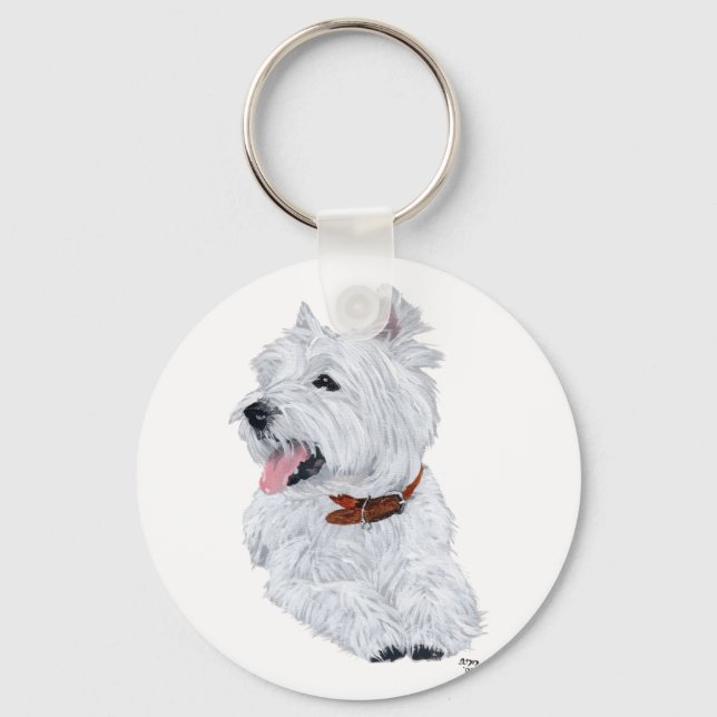 Porte-clés Cheerful West Highland White Terrier (Recto)