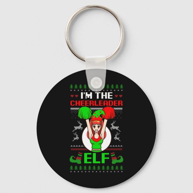 Porte-clés Cheerleader Elf Design Christmas Cheerleading  (Recto)
