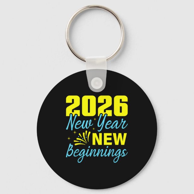 Porte-clés Cheers To 2026 Happy New Year Party New Beginning  (Recto)