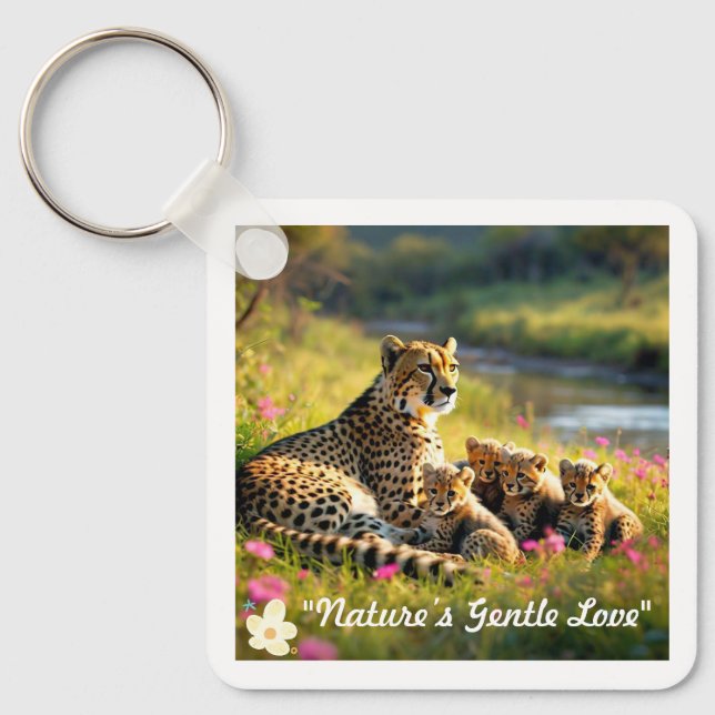 Porte-clés "Cheetah Cubs at Play" (Recto)