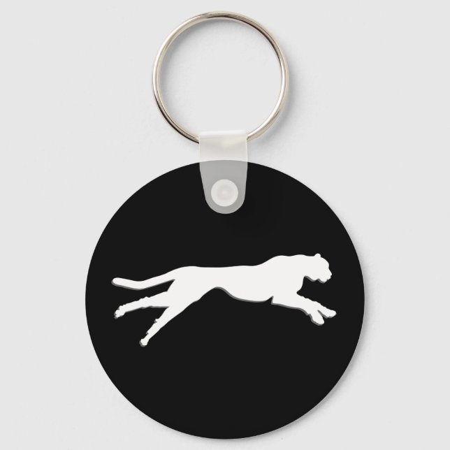 Porte-clés Cheetah d'art graphique blanc (Recto)