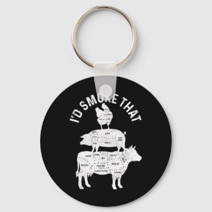 Porte-clés Chef Boucher Bbq Je Fumerais Ce Porc Boeuf Drôle F
