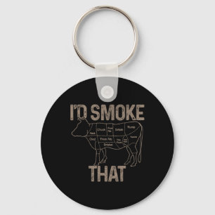 Porte-clés Chef Boucher Cuisinier BBQ Je Fumerais Cette Vache