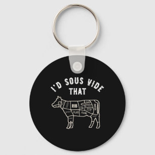 Porte-clés Chef Boucher Cuisinier BBQ Je Sous Vide Cette Vach