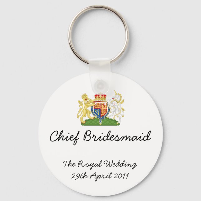 Porte-clés Chef Bridesmaid - porte - clé souvenir Mariage roy (Recto)