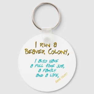 Porte-clés chef castor turquoise