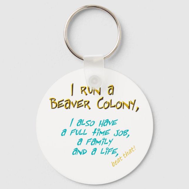 Porte-clés chef castor turquoise (Recto)