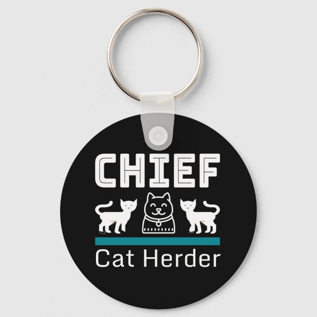 Porte-clés Chef Cat Herder Funny (Recto)