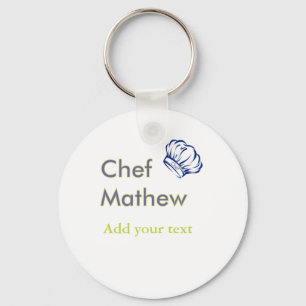 Porte-clés Chef cuisinier ajouter nom texte hommes cuisine bo
