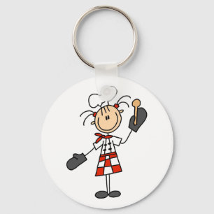 Porte-clés Chef femme avec des t-shirts et des cadeaux au fou