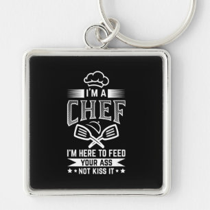 Porte-clés Chef Ici Nourriture Pas Baiser Cuisine Amoureux Dr