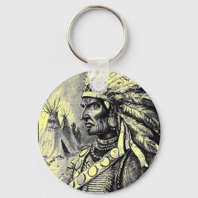 Porte-clés Chef indien américain (Recto)