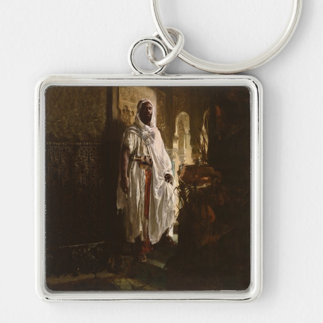 Porte-clés Chef maure Art africain Peinture Portrait (Devant)