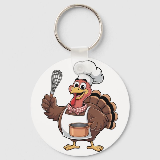 Porte-clés Chef Turkey Thanksgiving Cook Gobbler (Recto)