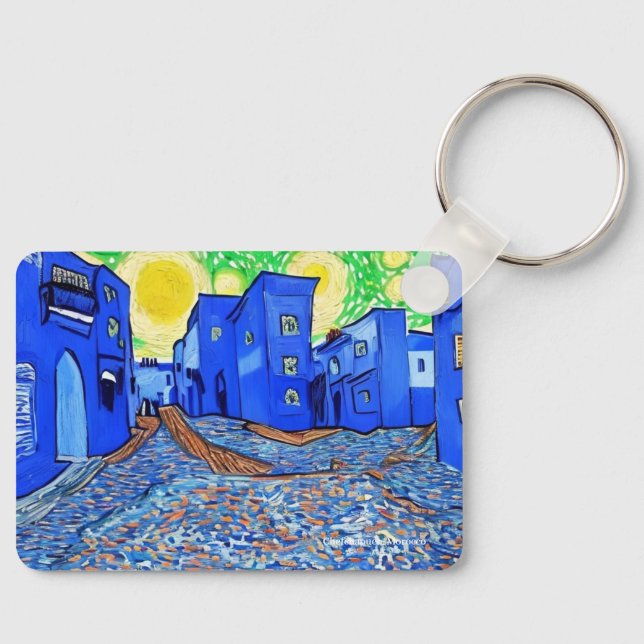 Porte-clés Chefchaouen, Maroc sur une bague (Recto)