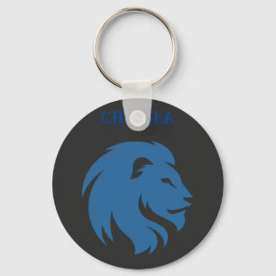 Porte-clés Chelsea FC avec image de lion. Personnalisable .