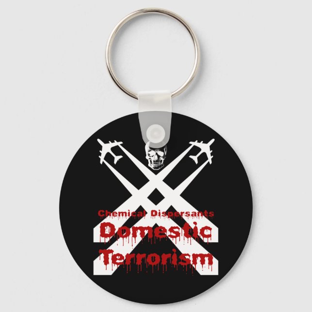 Porte-clés Chemical Dispersants areTerrorism dark background (Recto)