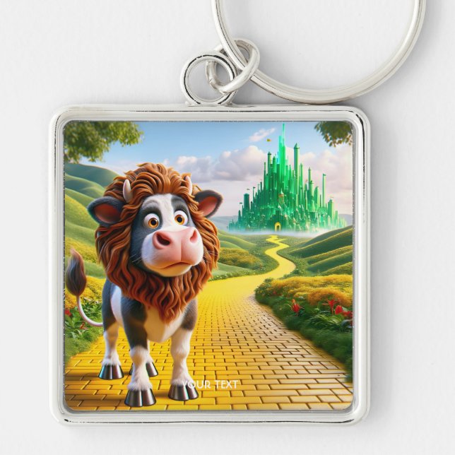 Porte-clés Chemin de lion de vache mignonne Imaginaire (Devant)