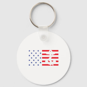Porte-clés Chemise à ancre de drapeau américain Patriotique M