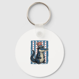 Porte-clés Chemise à motif de gravure vintage d'alligator pat