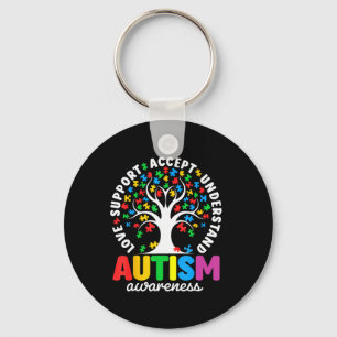 Porte-clés Chemise Autisme Amour Accepter Soutenir Autistique