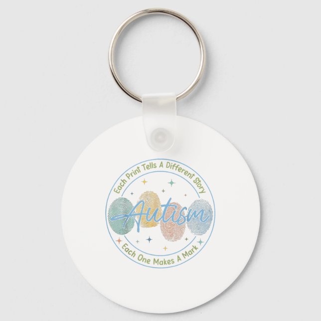 Porte-clés Chemise Autisme D'Empreinte Chaque Impression Dit  (Recto)