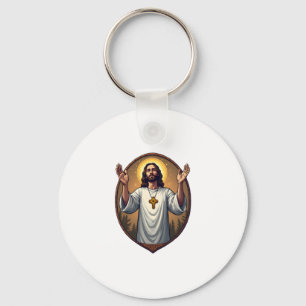 Porte-clés Chemise blanche gravée Christ Alpha Oméga 2