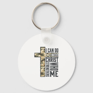 Porte-clés Chemise chrétienne Croix de la Foi Je peux faire t