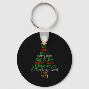 Porte-clés Chemise chrétienne de Noël À vous est né un Sauveu