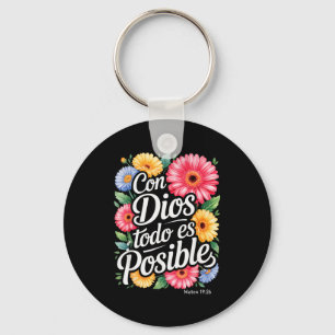 Porte-clés Chemise chrétienne espagnole F Con Dios Todo Es Po
