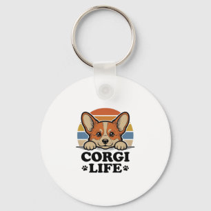Porte-clés Chemise Corgi Life Gravure Vintage Art pour amateu