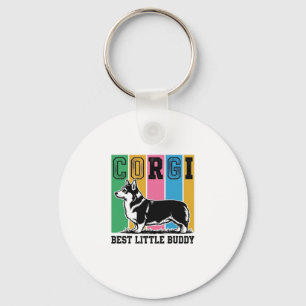 Porte-clés Chemise Corgi Love Gravure Vintage Silhouette de C