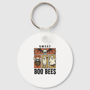 Porte-clés Chemise d'abeille fantôme de gravure vintage de je